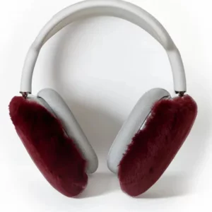 Dark Red Fluffy Earmuffs | AirPods Max Case 1